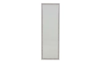 Full-length rectangular wall mirror with a white frame and decorative silver mosaic border, suitable for home or dressing room use.