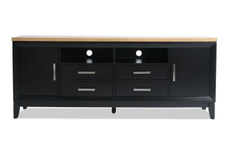 Blake 72'' Black & Natural Storage TV Stand