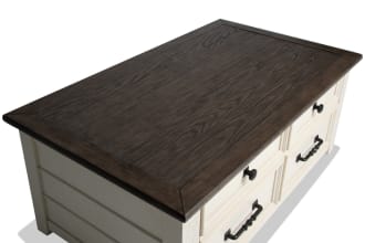 Laurel White & Gray Lift-Top Storage Coffee Table