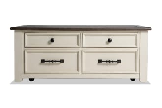 Laurel White & Gray Lift-Top Storage Coffee Table