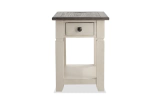 Laurel White & Gray Storage Chairside Table