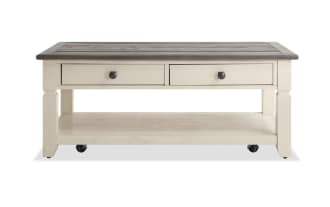 Laurel White & Gray Storage Coffee Table