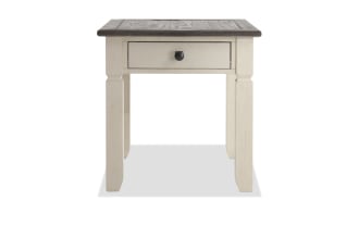 Laurel White & Gray Storage End Table