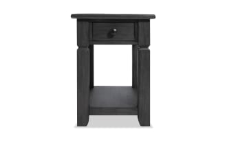 Laurel Charcoal Storage Chairside Table