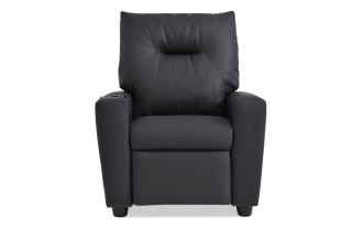 Wee-Cliner Black Faux Leather Manual Kids Recliner