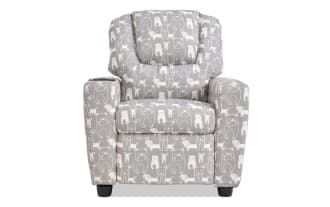 Wee-Cliner Gray & White Puppy Manual Kids Recliner