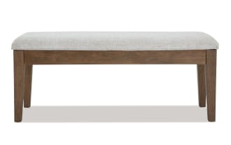 Brookline Brown & White Upholstered Storage Dining Bench