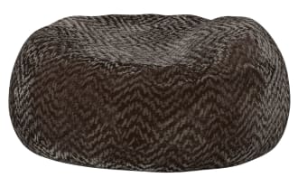 Contemporary Sploosh Chocolate Accent Chair with plush faux fur polyester fabric in rich brown, soft foam-filled for cozy seating and relaxation.