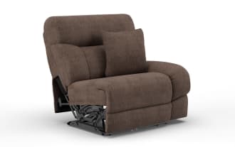 Everest Chocolate Right Arm Facing Power Recliner with Power Headrest