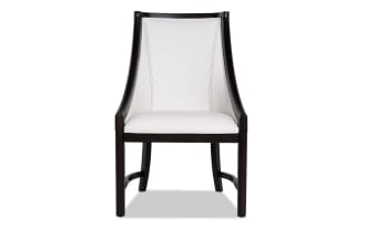 Contempo Espresso & White Swoop Solid Back Upholstered Dining Chair