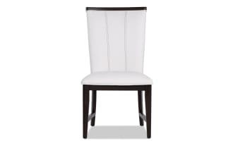 Contempo Espresso & White Solid Back Upholstered Dining Chair
