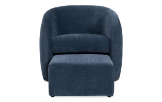 Gemma Blue Accent Chair & Ottoman