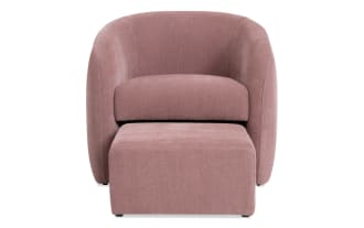 Gemma Blush Accent Chair & Ottoman