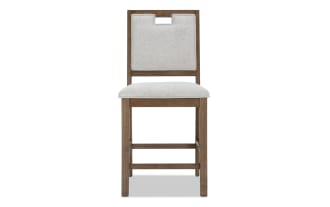 Brookline Brown & White Upholstered Counter Height Stool