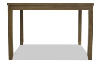 Rectangular wooden dining table with a warm brown finish, sturdy square legs, and a simple, classic design suitable for kitchen or dining room.