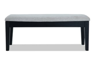 Brookline Black & White Upholstered Storage Dining Bench