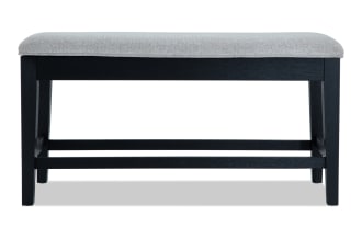 Brookline Black & White Upholstered Counter Height Storage Dining Bench