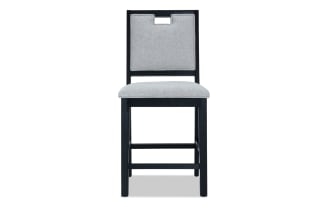 Brookline Black & White Upholstered Counter Height Stool