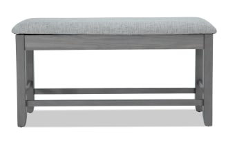 Homeworks Gray Upholstered Counter Height Storage Dining Bench