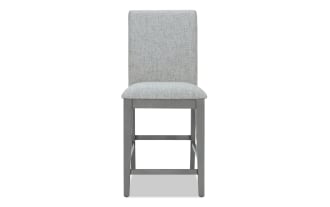 Homeworks Gray Solid Back Upholstered Counter Height Stool