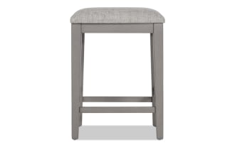 Homeworks Gray Backless Upholstered Counter Height Stool