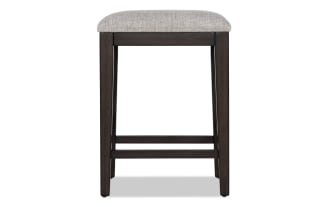 Homeworks Dark Brown & Gray Backless Upholstered Counter Height Stool