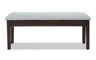 Homeworks Dark Brown & Gray Upholstered Storage Dining Bench