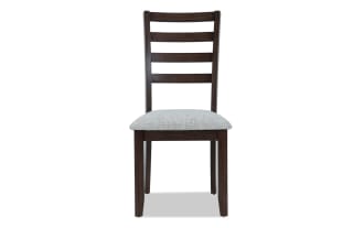 Homeworks Dark Brown & Gray Ladder Back Upholstered Dining Chair