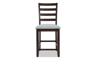 Homeworks Dark Brown & Gray Ladder Back Counter Height Stool