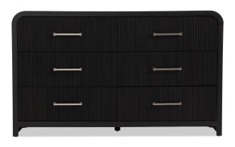 Cascade Black 6 Drawer Dresser