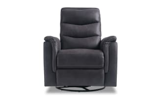 Forte Charcoal Swivel Manual Gliding Recliner