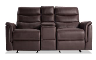 Forte Chocolate 72'' Manual Reclining Gliding Console Loveseat