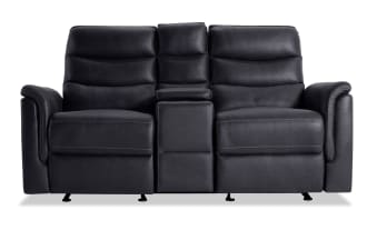 Forte Charcoal 72'' Power Reclining Console Loveseat with USB Port