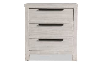 Canyon White 3 Drawer Nightstand