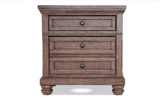 Portland Brown 2 Drawer Nightstand with Hidden Storage