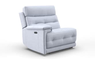 Rumor Gray Left Arm Facing Power Recliner with Power Headrest