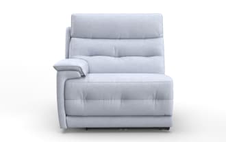 Rumor Gray Left Arm Facing Power Recliner with Power Headrest