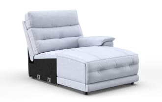 Rumor Gray Right Arm Facing Power Reclining Chaise with Power Headrest