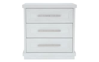 Infinity White 3 Drawer Nightstand