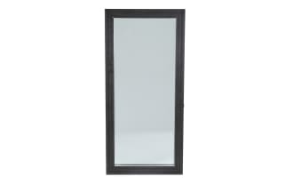 Full-length rectangular wall mirror with a dark gray wooden frame, suitable for home or office decor and dressing areas.