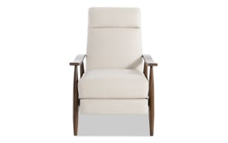 Bettie Cream Faux Leather Pushback Recliner