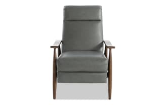 Bettie Charcoal Faux Leather Pushback Recliner