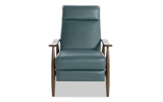 Bettie Teal Faux Leather Pushback Recliner