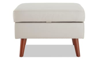 Bettie Cream Faux Leather Storage Ottoman