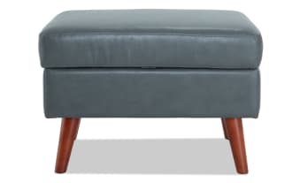 Bettie Charcoal Faux Leather Storage Ottoman