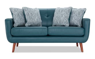 Bettie Teal Faux Leather 65'' Loveseat