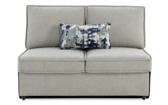 Playmax Gray Armless Pop-Up Sleeper Loveseat
