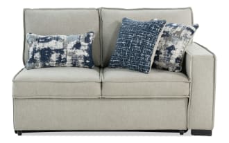 Playmax Gray Right Arm Facing Pop-Up Sleeper Loveseat with USB & USB-C Ports