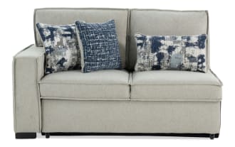 Playmax Gray Left Arm Facing Pop-Up Sleeper Loveseat with USB & USB-C Ports