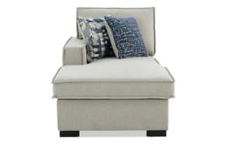 Playmax Gray Left Arm Facing Storage Chaise with USB & USB-C Ports